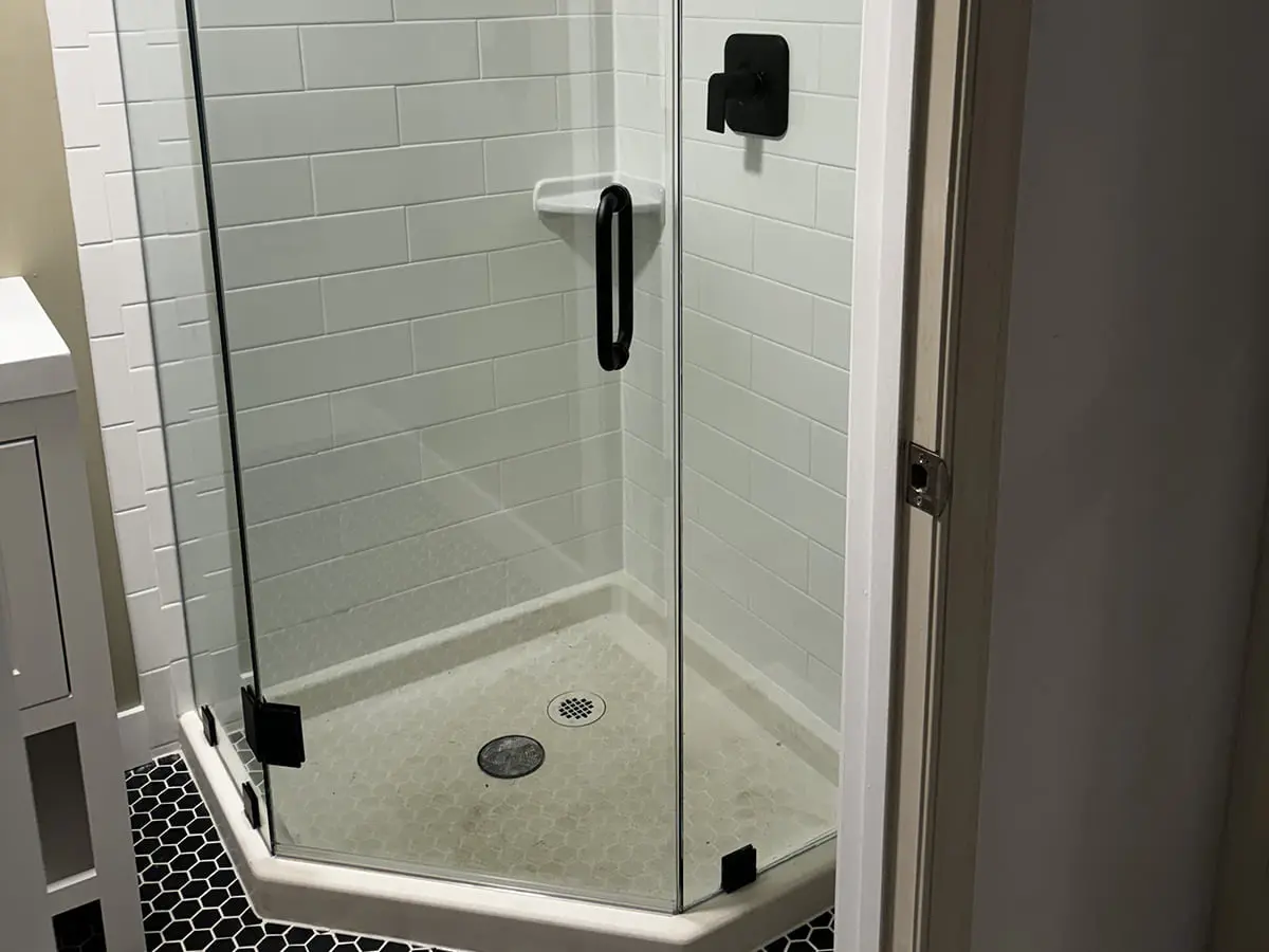 Neo angle shower door