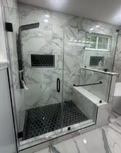 Shower Door With Bench