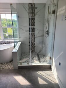 Glass Shower with a Knee Wall