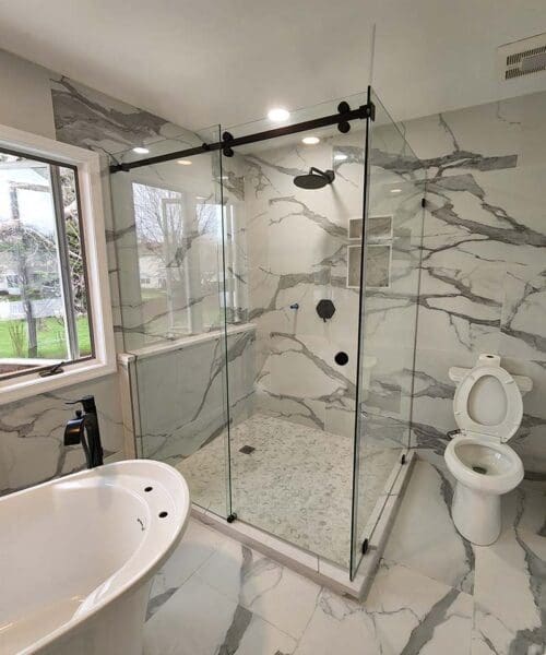 corner glass shower door