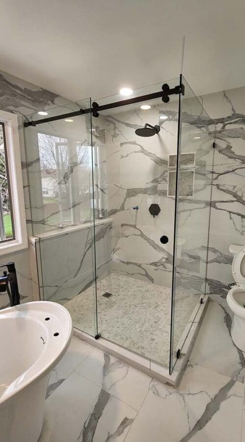 corner glass shower door