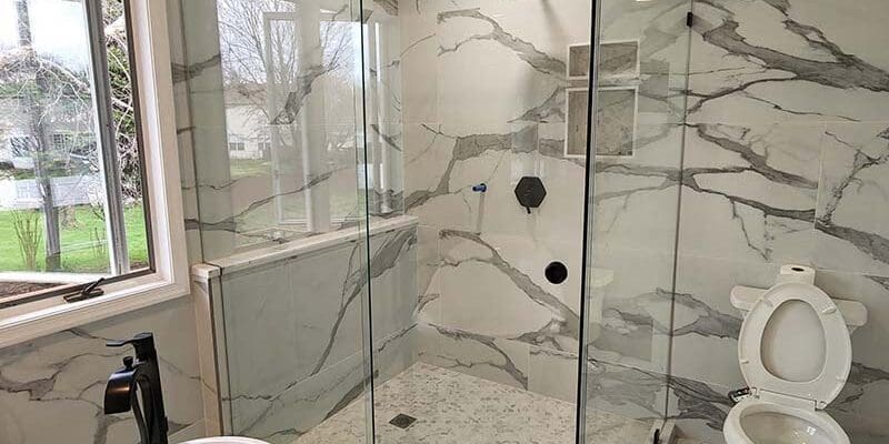 corner glass shower door