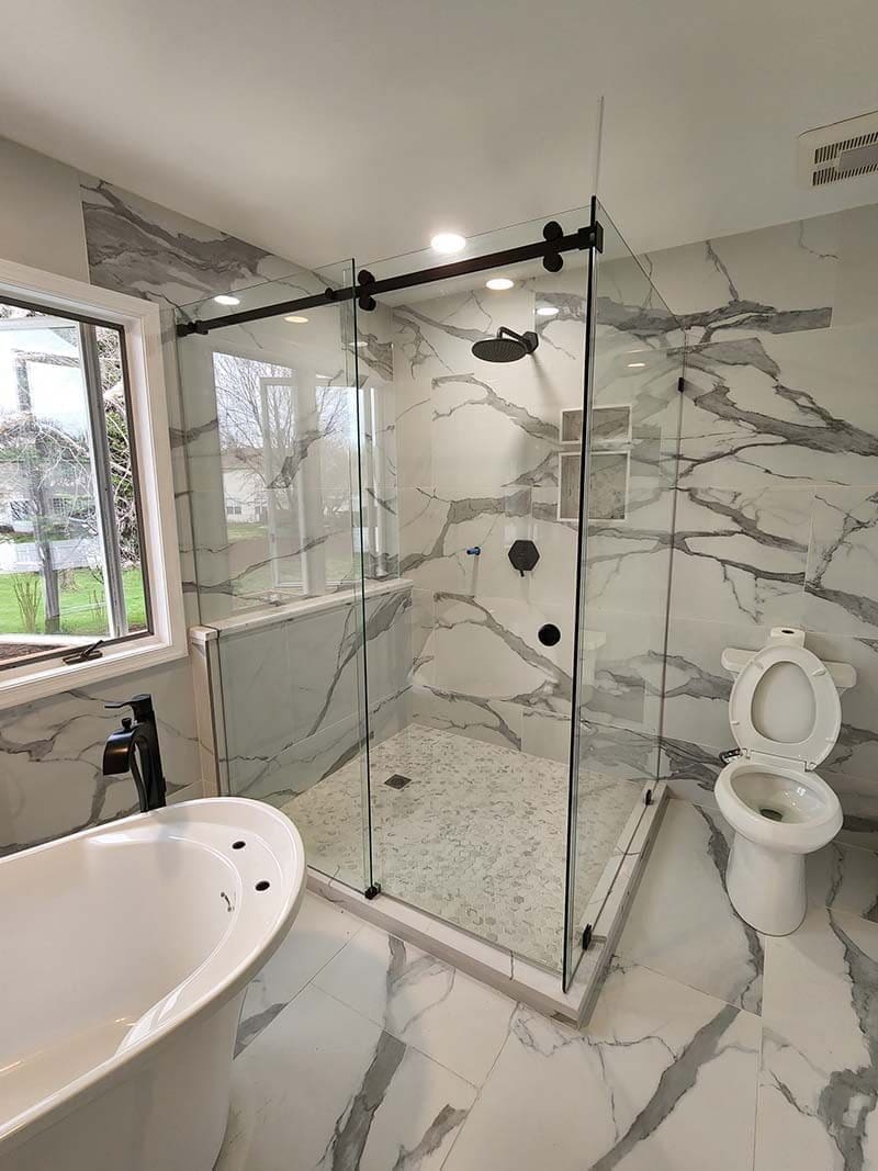 corner glass shower door