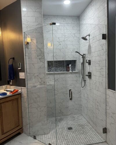 Frameless Angle Shower Door