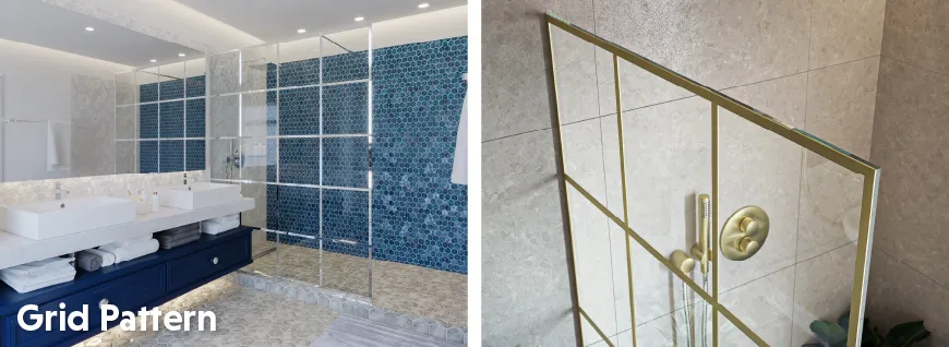 Grid Design Shower Door